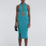Button up skirt with side detail