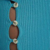Arthur Apparel Button-Up Kick Skirt in Aqua