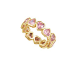 Heart Bezel Eternity Rings | Light Pink