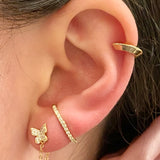 Pave Butterfly Chain Stud Single