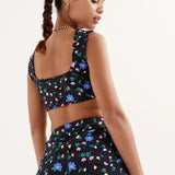 woman wearing for love and lemons robin set