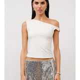 Loucia Asymmetrical Shoulder Top