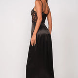 Sky to Moon Black Corset Maxi Dress