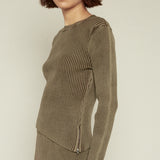 Another Girl Enzyme Wash Rib Knit Top