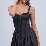 Sky to Moon Lace Trim Corset Dress