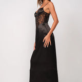 Sky to Moon Black Corset Maxi Dress