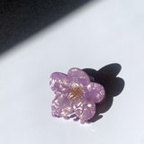 Hand-Painted Flower Claw Hair Clip