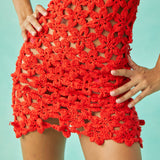 Tach Lisbeth Crochet Dress | Red