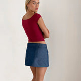 Motel Marine Belted Mini Skirt