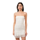 Loucia Asymmetrical Hem Lace Tube Dress