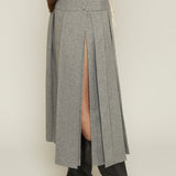 Another Girl Pleated Split Midi Skirt