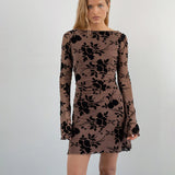 Motel Sevila Dress | Brown Floral Flock