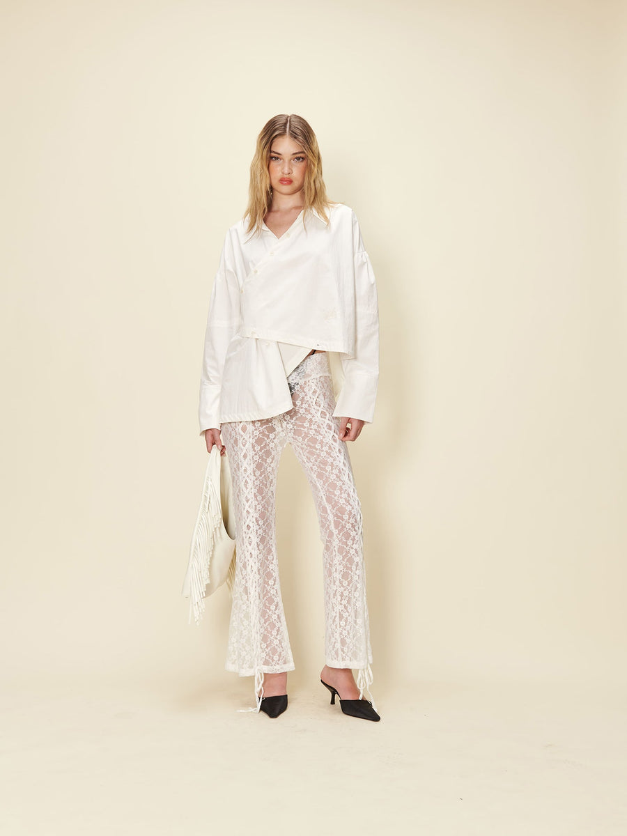House of Sunny Lovers Lace Pants | Porcelain