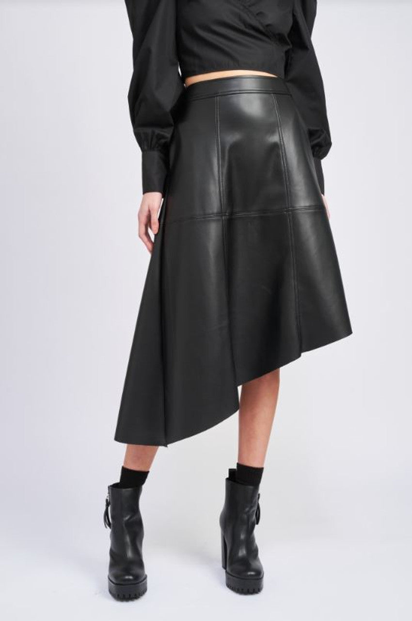 En Saison Faux Leather Skirt | Black