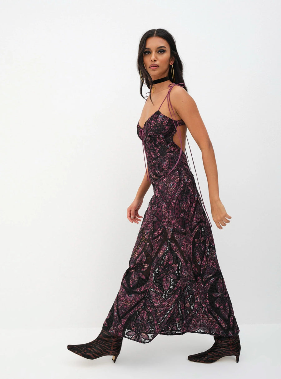 For Love & Lemons Valerie Maxi Dress | Purple Multi