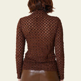 Find Me Now Harmony Checkered Mesh Top | Chocolate Lab