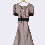 Vintage Chloé 2000s Silk Dress | Beige & Black