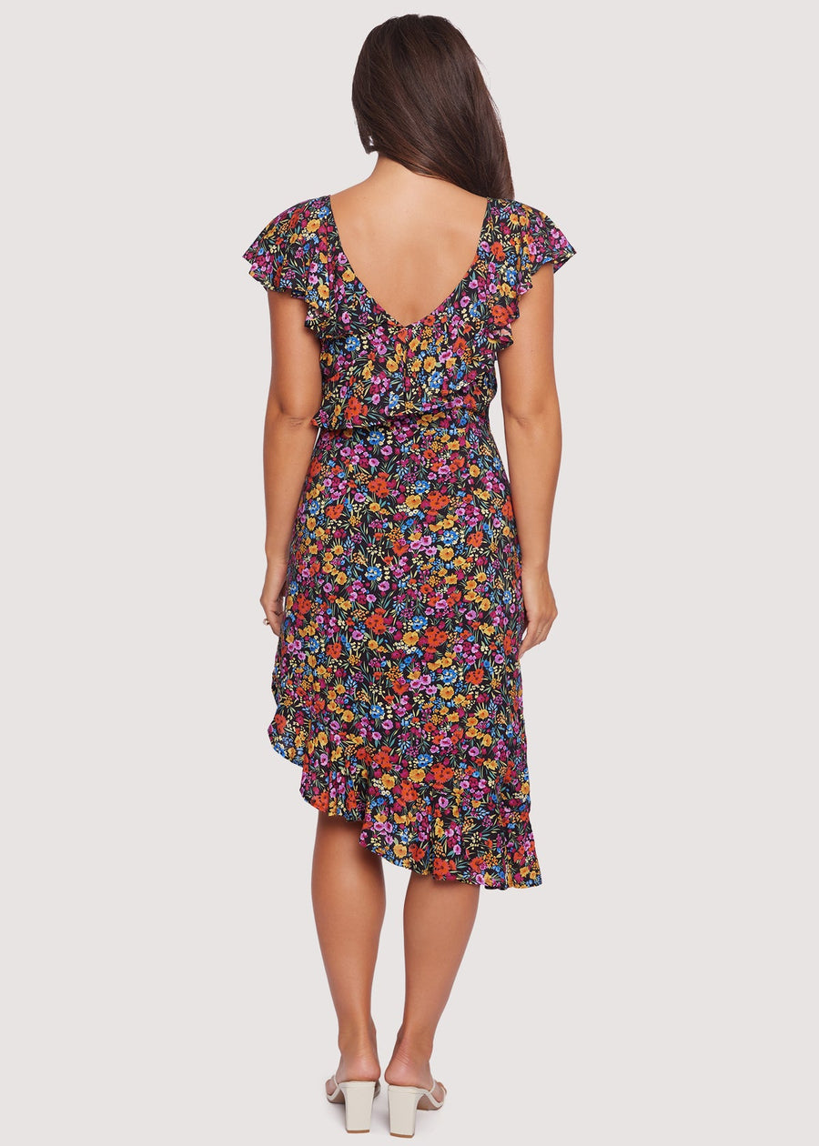 Lost + Wander Flora Garden Midi Dress | Black Lavender