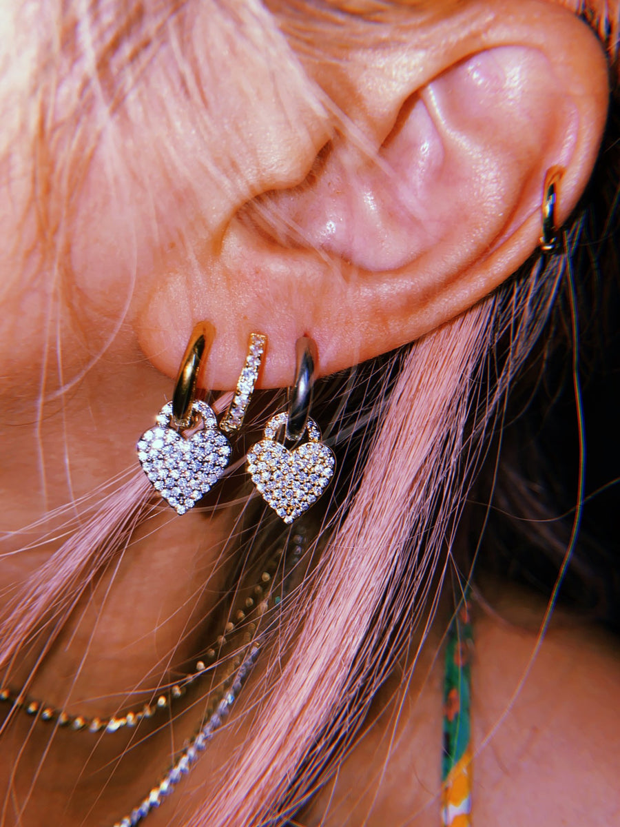 Notte Heart Lock Earrings | Single