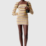 The Wolf Gang Greta Mini Knit Dress | Lemon Stripe