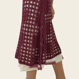 Find Me Now Cuore Crochet Midi Dress | Merlot