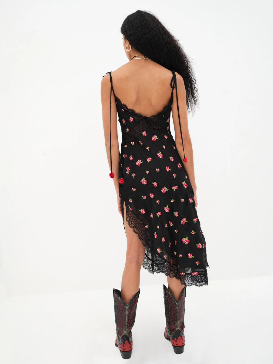 For Love & Lemons Wren Midi Dress | Black Multi