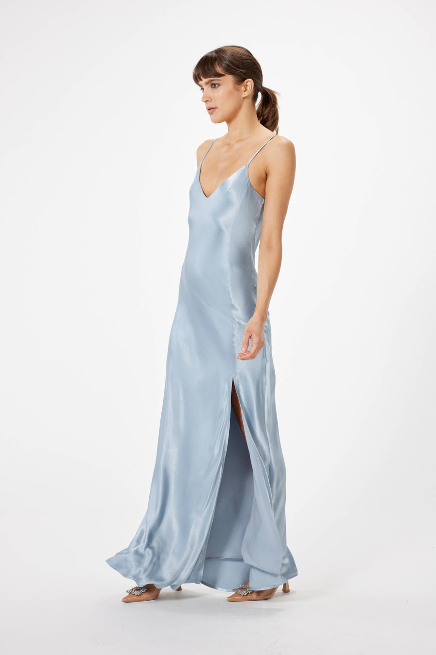 Sophie Rue Ella Satin Dress | Slate Blue