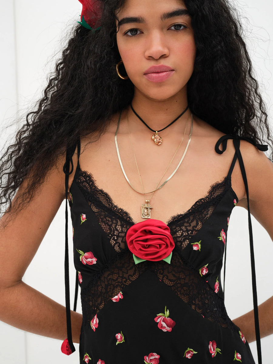 For Love & Lemons Wren Midi Dress | Black Multi