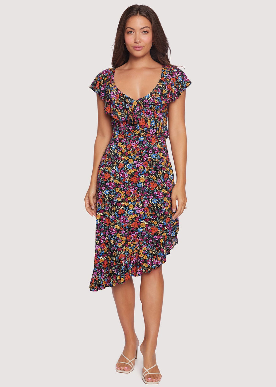 Lost + Wander Flora Garden Midi Dress | Black Lavender