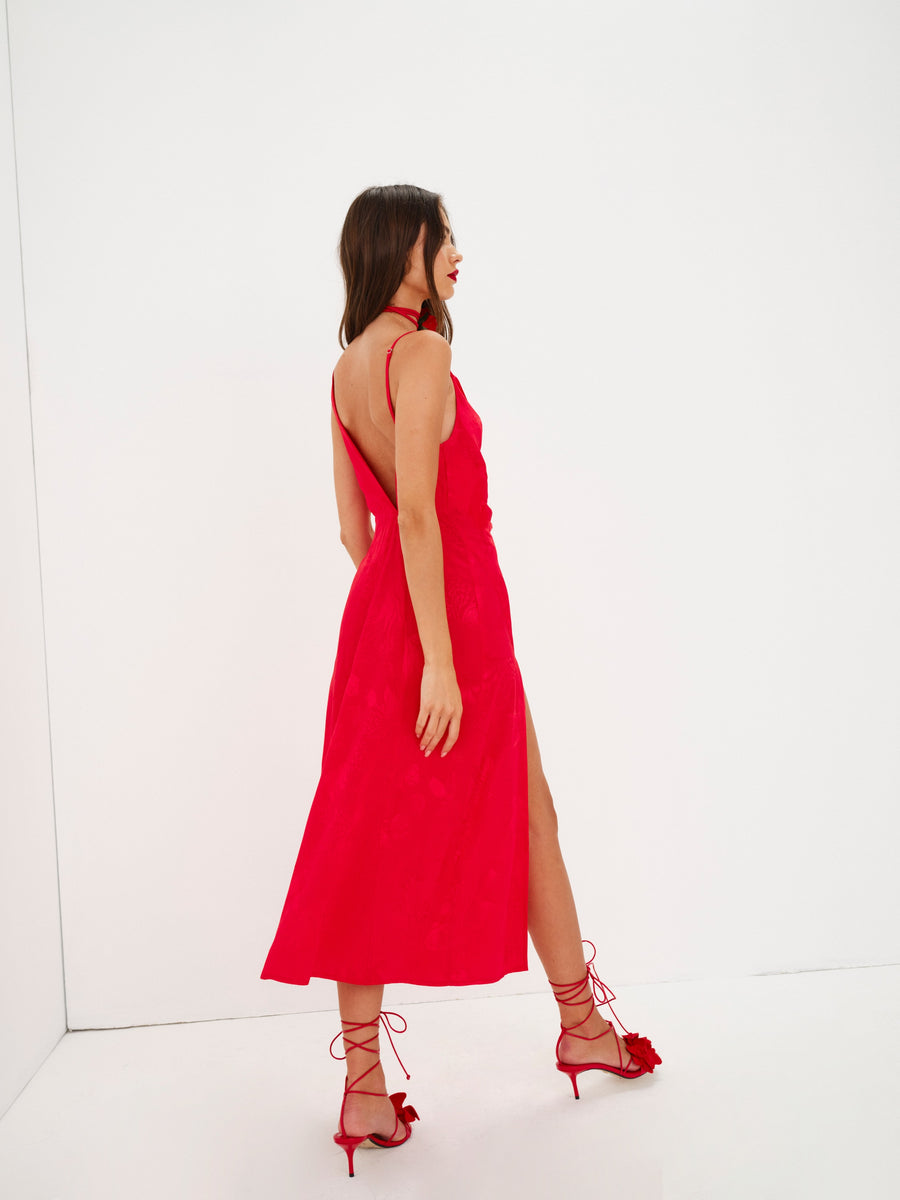For Love & Lemons Ilana Midi Dress | Red
