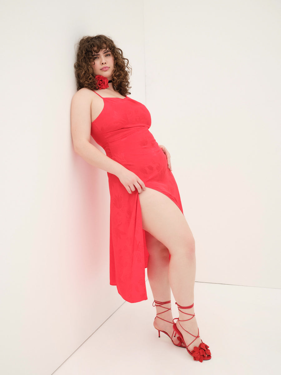 For Love & Lemons Ilana Midi Dress | Red