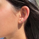 Pave Double Pearl Stud