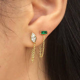 Fala Marquee Crystal Chain Earrings