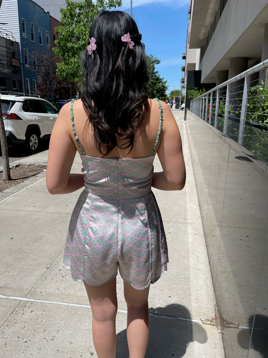 Azulu Pink Shells Coral Romper