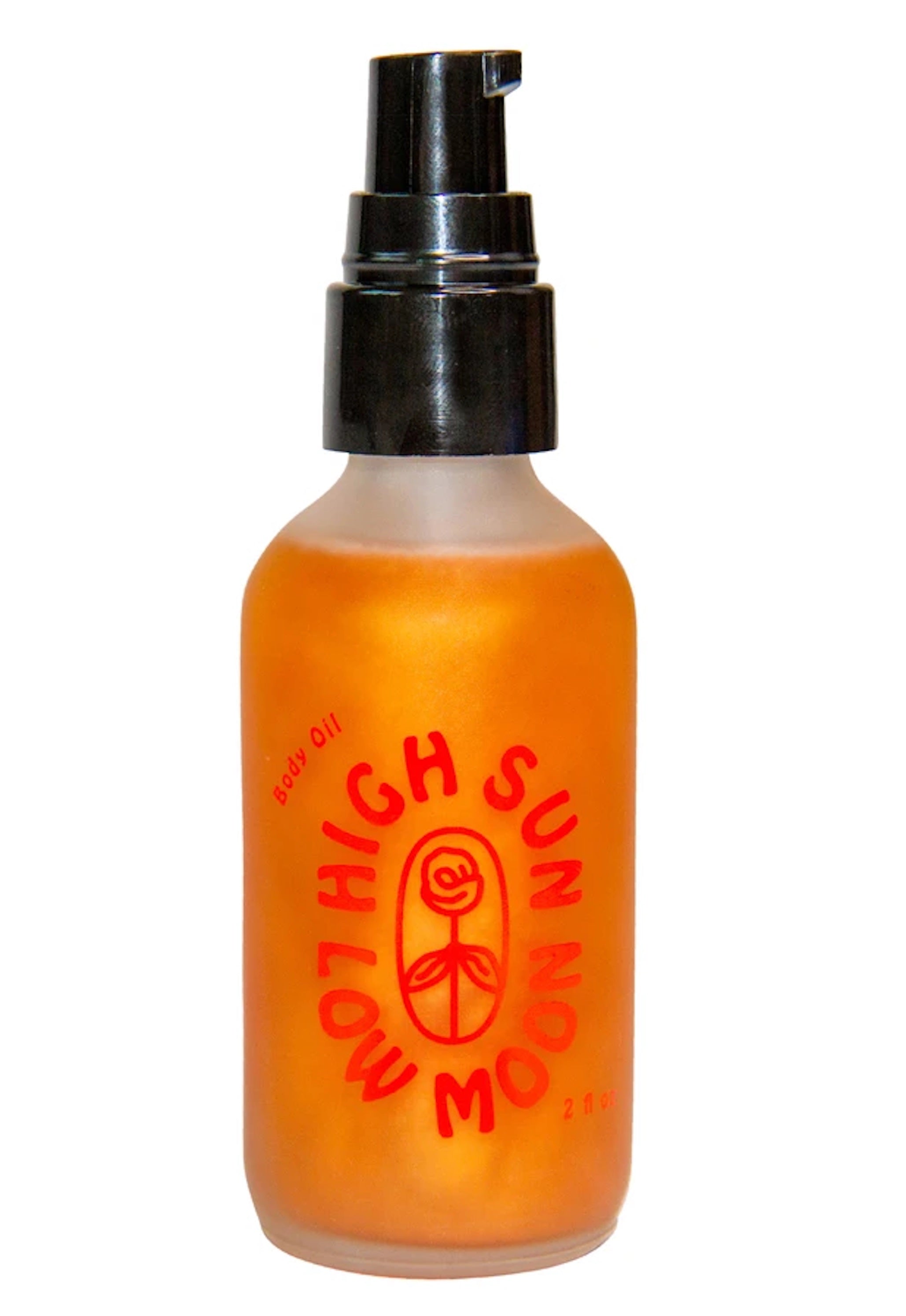 orange massage oil from high sun low moon depicted
