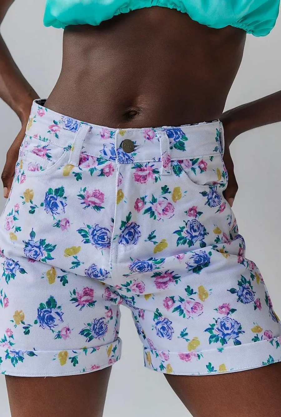 Tach Lima Floral Denim Shorts