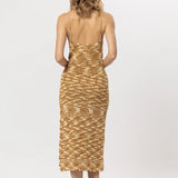 Lusana Keira Crochet Knitted Dress in Toffee