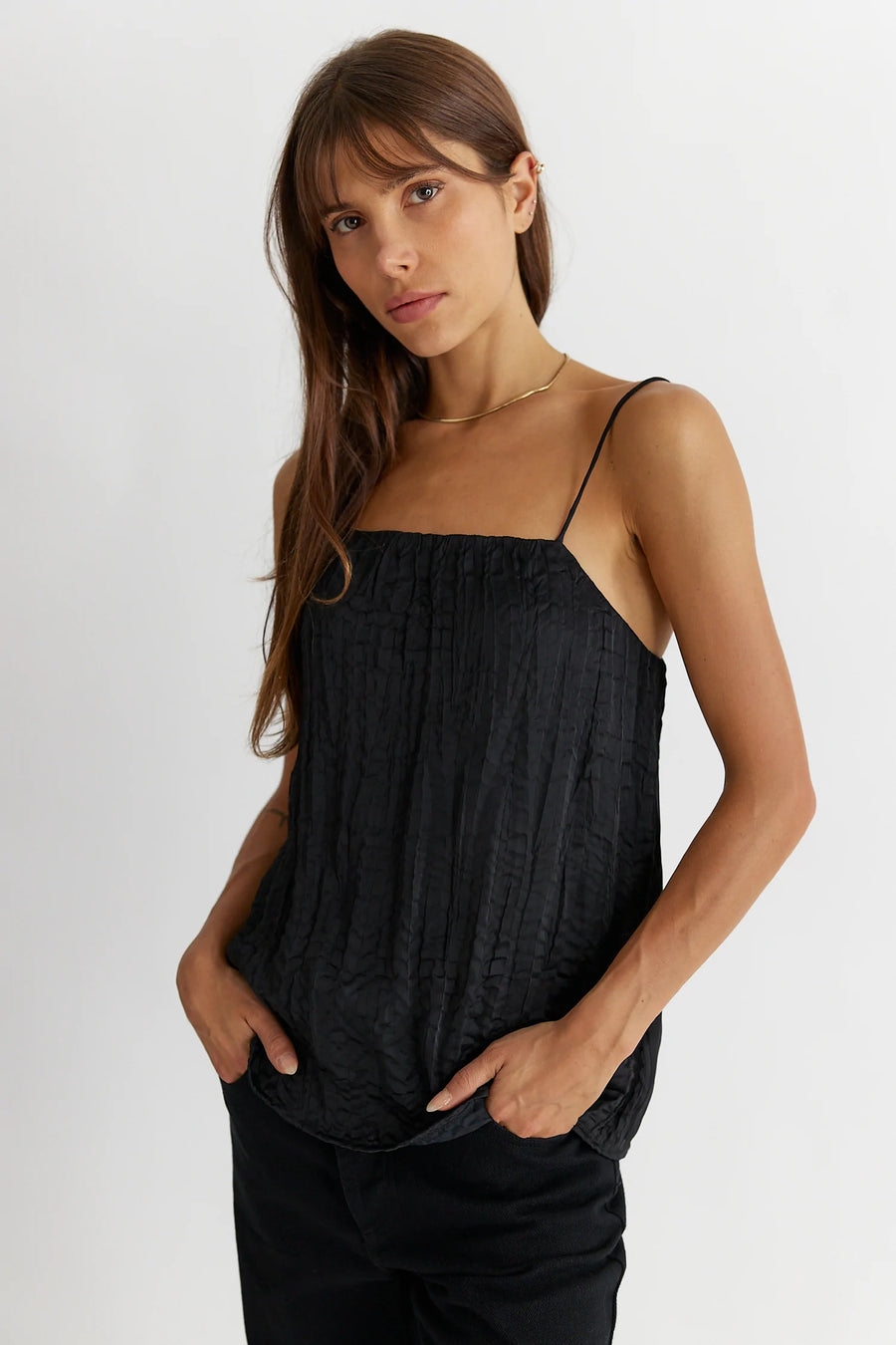 All:Row The Cami Top in Black