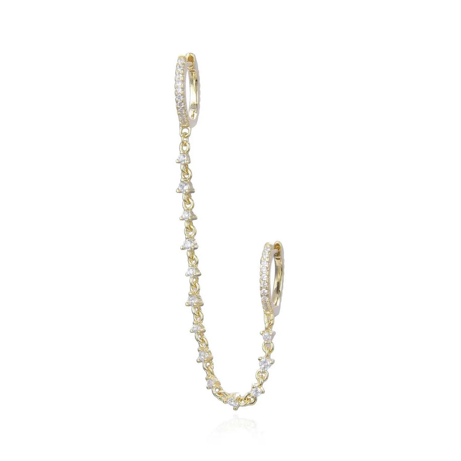 Lucy Crystal Chain Hoops Single