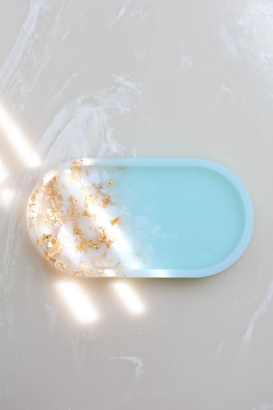 Esselle Oval Vanity Tray in Coastal or Crushed Glass