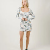 Rationalle Maliza Button Down Dress in East West Collage