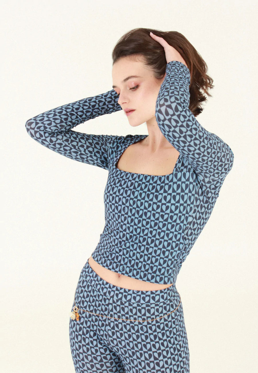 Studio Fantastique Lua Top in Blue Hearts