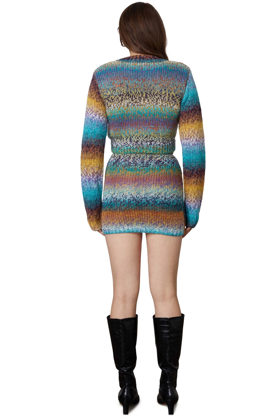 NIA Aspen Sweater Skirt Teal/Brown